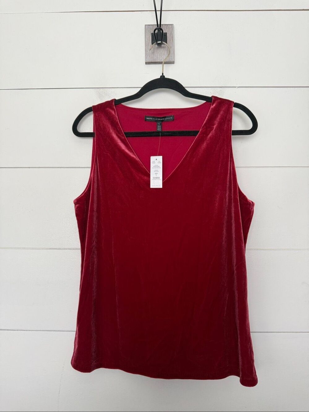 White House Black Market Women’s Large Dark Rouge Velvet Tank Top New